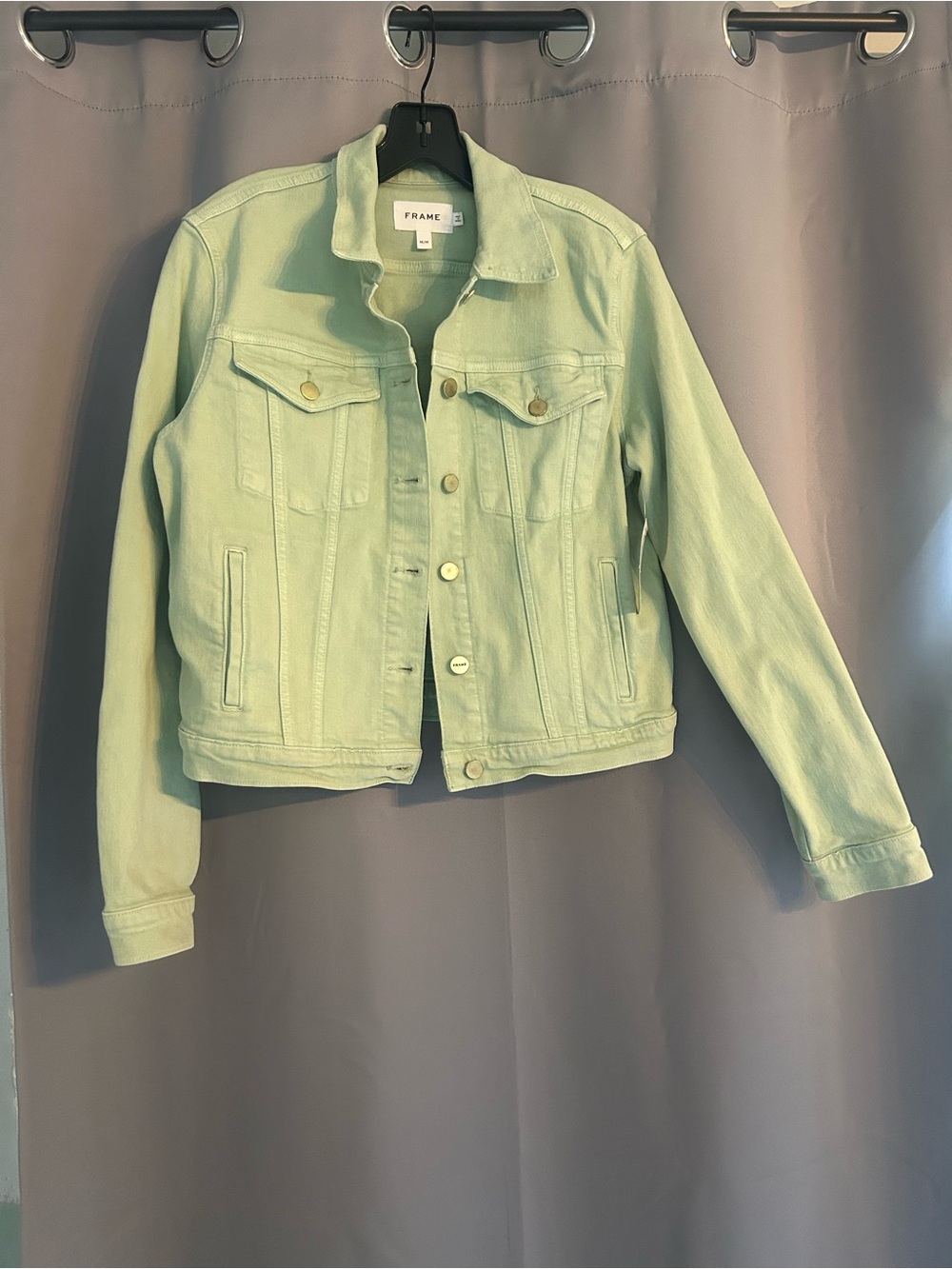 Frame Denim Mint Green Jean Jacket